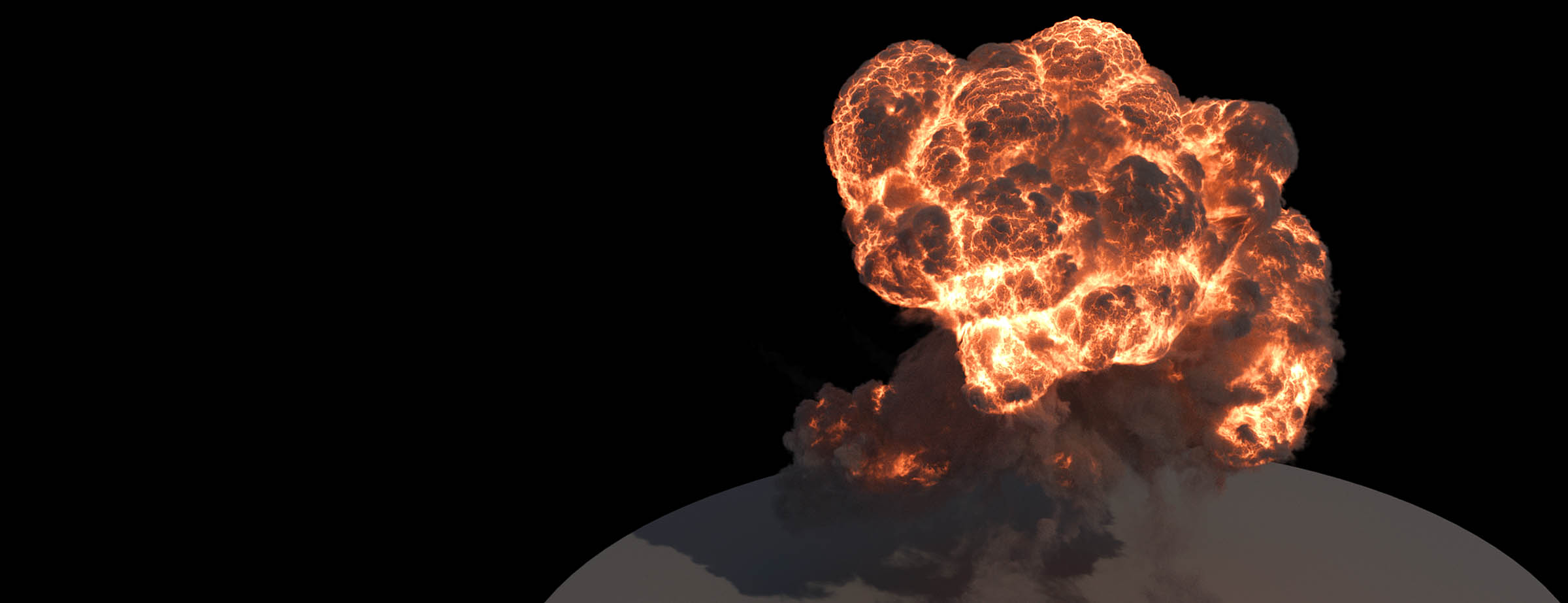 Film like explosion are now possible in 3ds max with FumeFX and Arnold renderer.