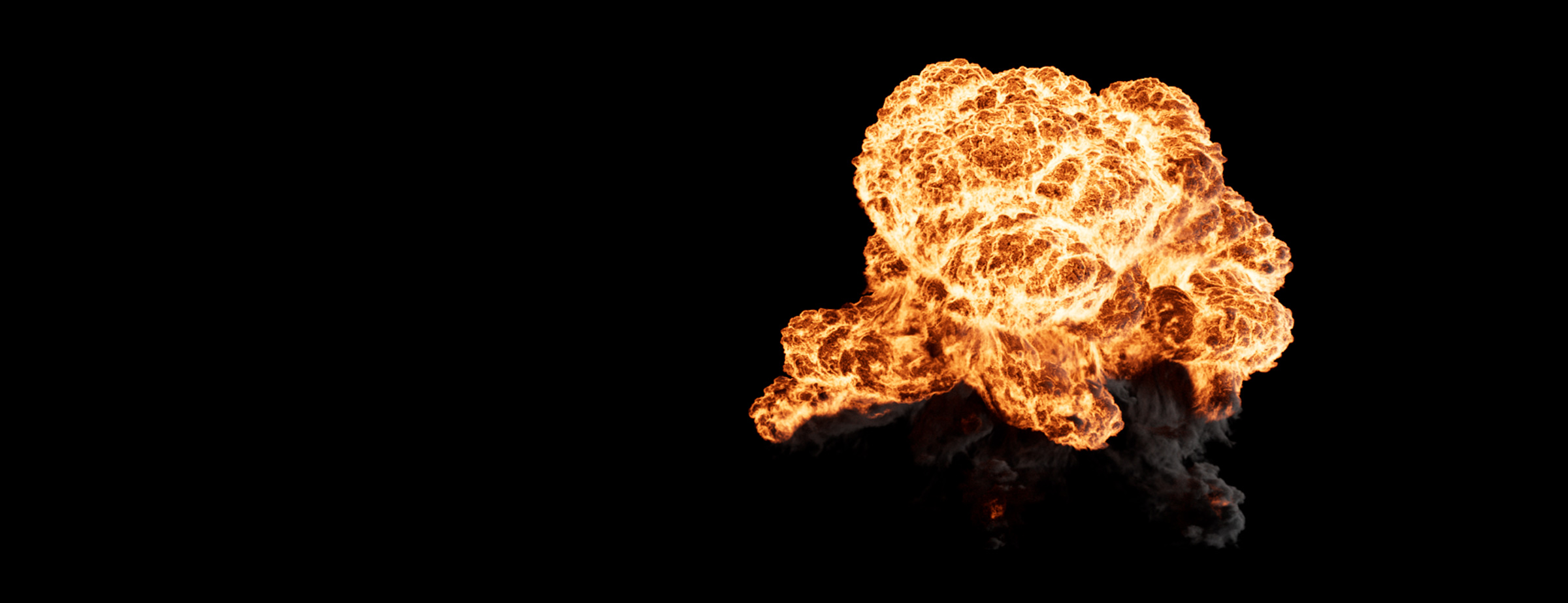 Film like explosion are now possible in 3ds max with FumeFX and Arnold renderer.