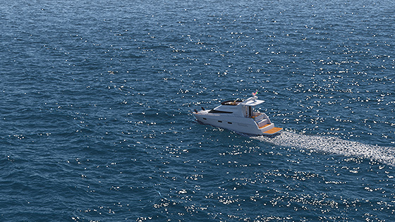 Ocean dynamics supports boat wakes.